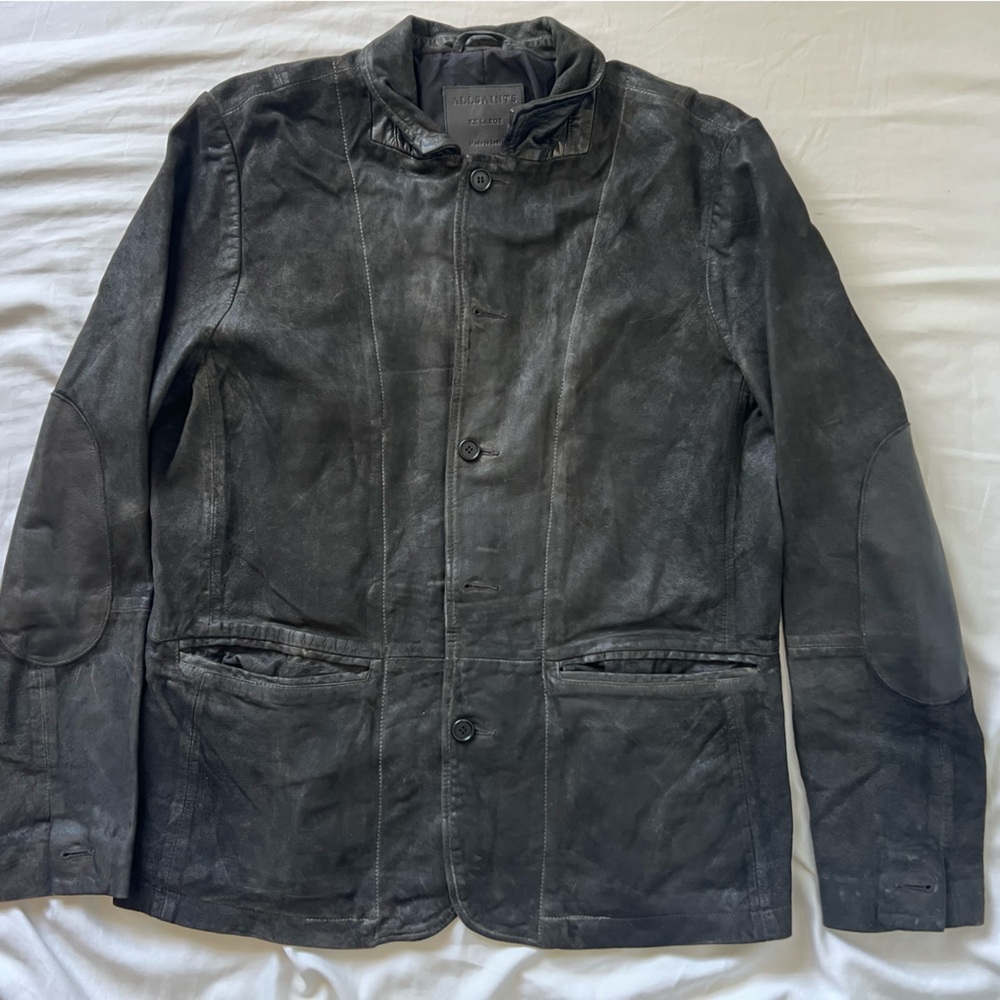 Mens All Saints Suede Jacket Size XXL Slim Fit